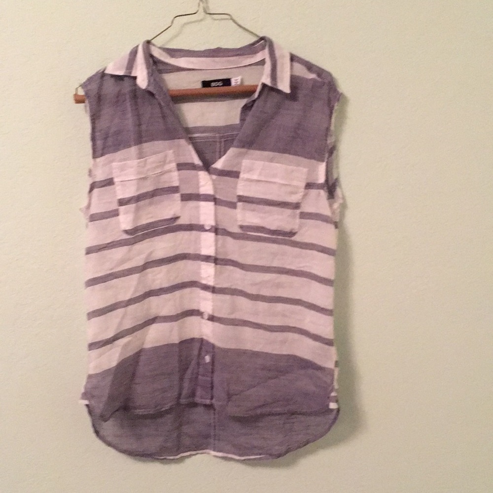 BDG collared cotton button down tank